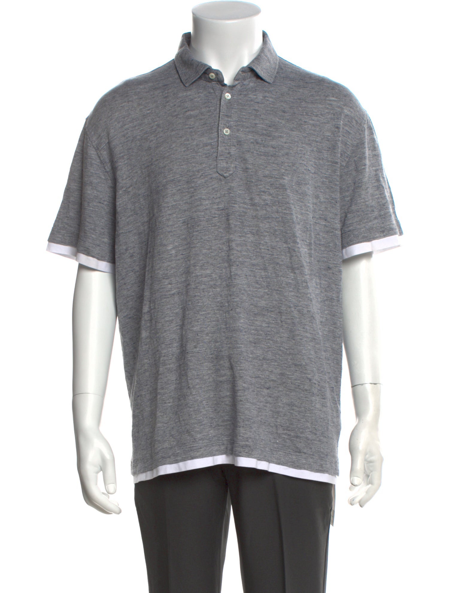 Brunello Cucinelli Linen Collar Polo Shirt