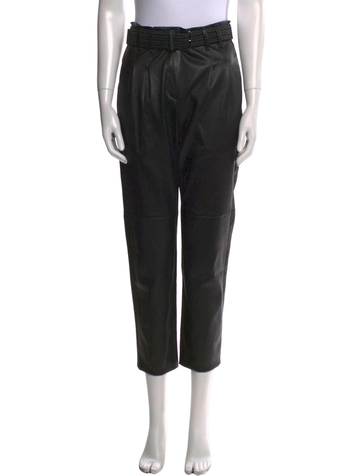 Brunello Cucinelli Leather Straight Leg Pants