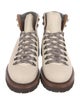 Brunello Cucinelli Leather Colorblock Pattern Hiking Boots