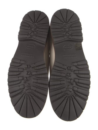 Brunello Cucinelli Leather Colorblock Pattern Hiking Boots