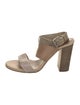 Brunello Cucinelli Leather Colorblock Pattern Slingback Sandals