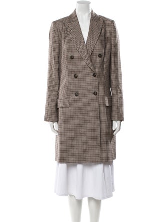 Brunello Cucinelli Houndstooth Print Coat