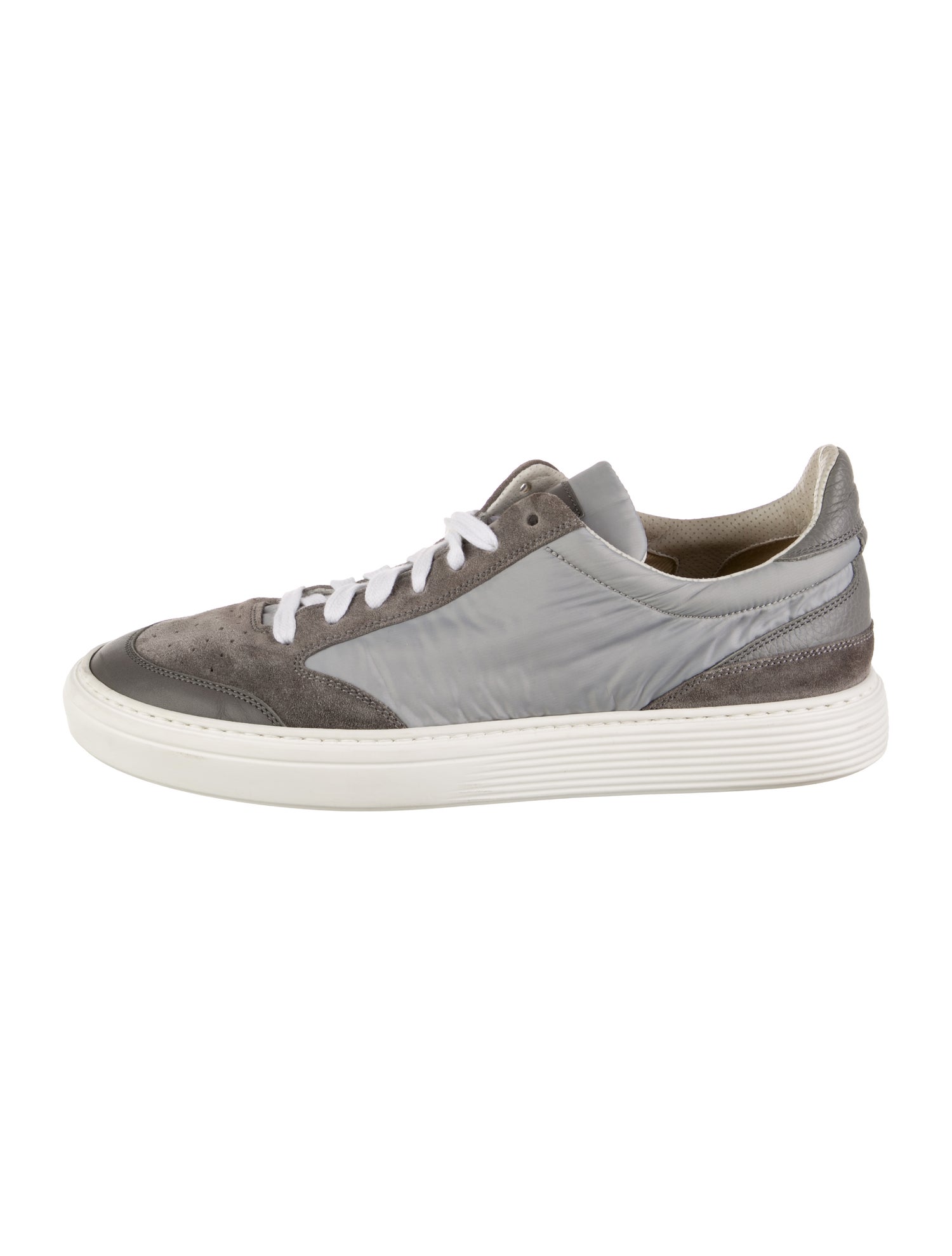 Brunello Cucinelli Suede Colorblock Pattern Sneakers
