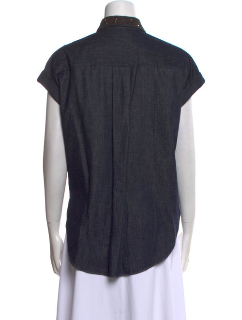 Brunello Cucinelli Short Sleeve Button-Up Top