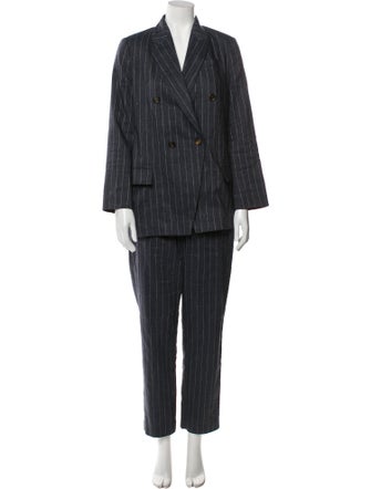 Brunello Cucinelli Linen Striped Pantsuit
