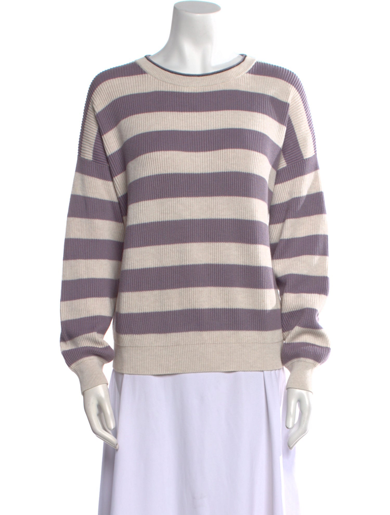 Brunello Cucinelli Striped Scoop Neck Sweater