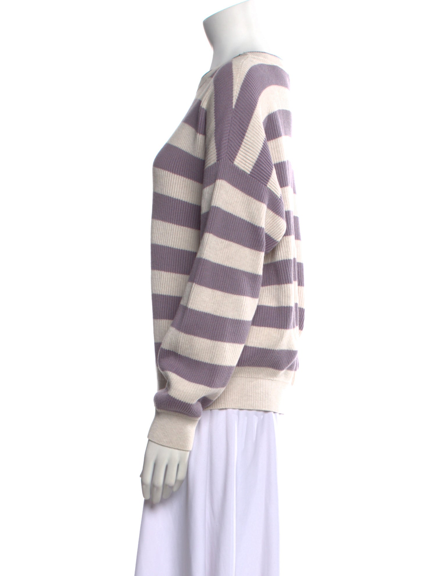 Brunello Cucinelli Striped Scoop Neck Sweater