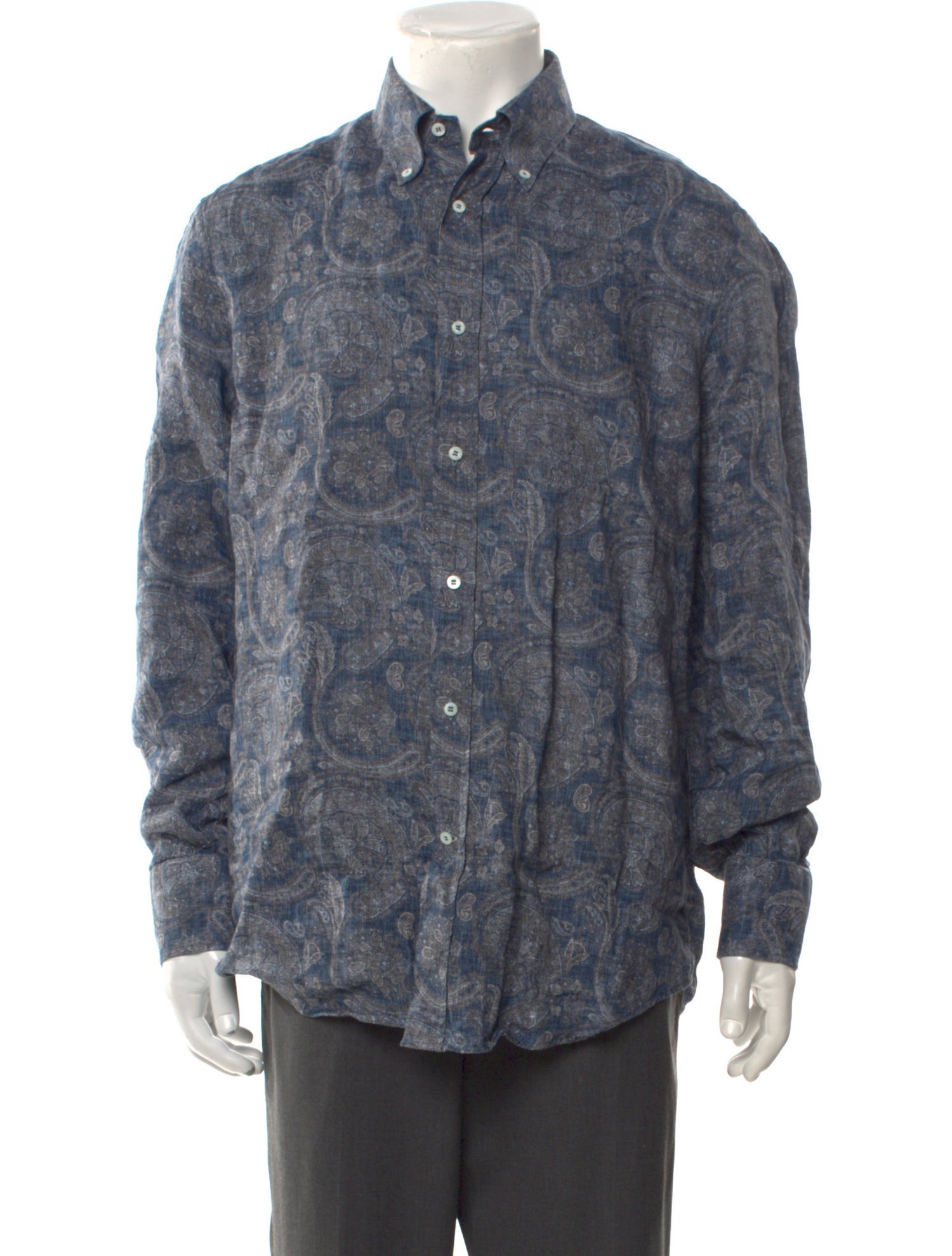Brunello Cucinelli Linen Paisley Print Shirt w/ Tags