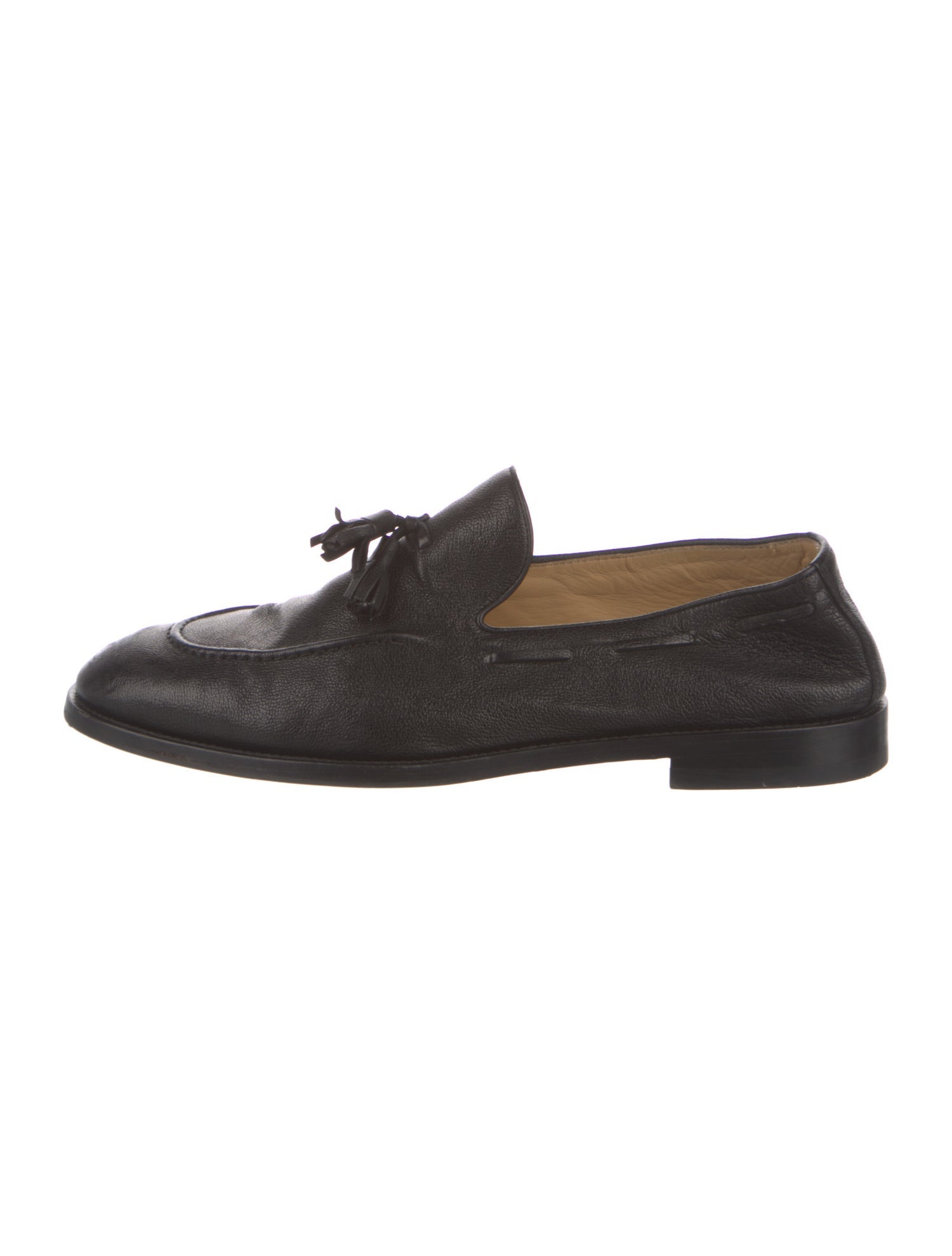 Brunello Cucinelli Leather Tassel Accents Loafers