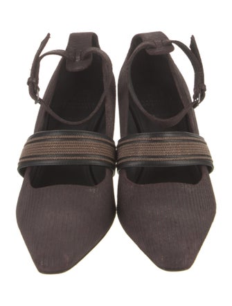 Brunello Cucinelli Monili Suede Pumps
