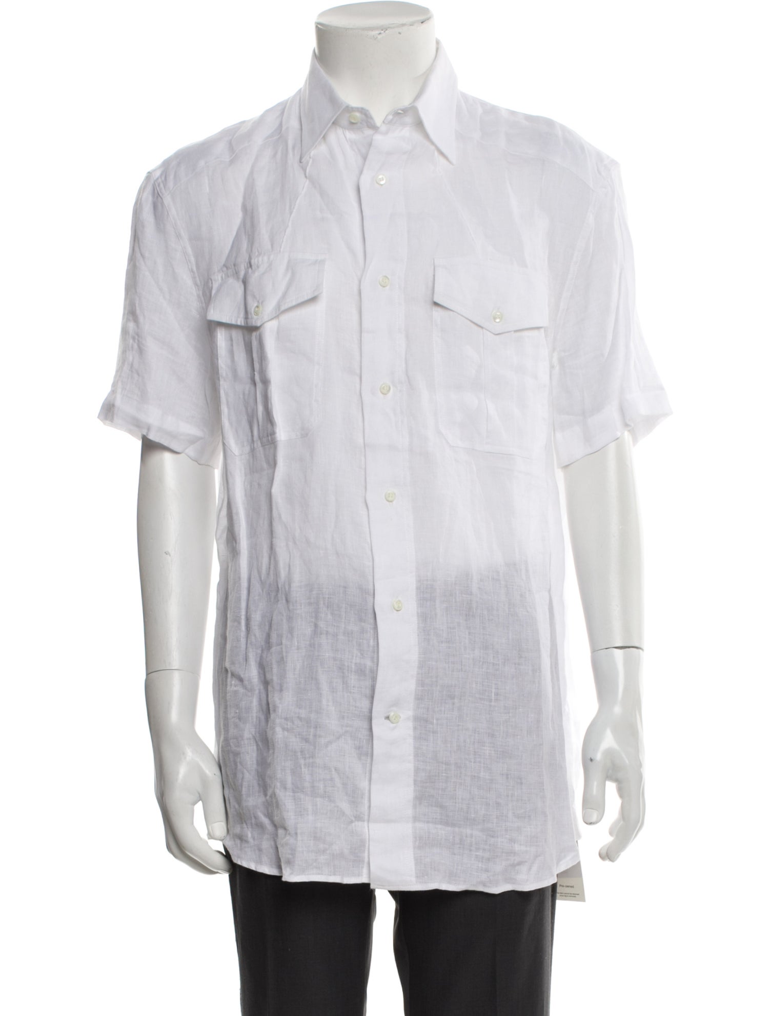 Brunello Cucinelli Linen Short Sleeve Shirt