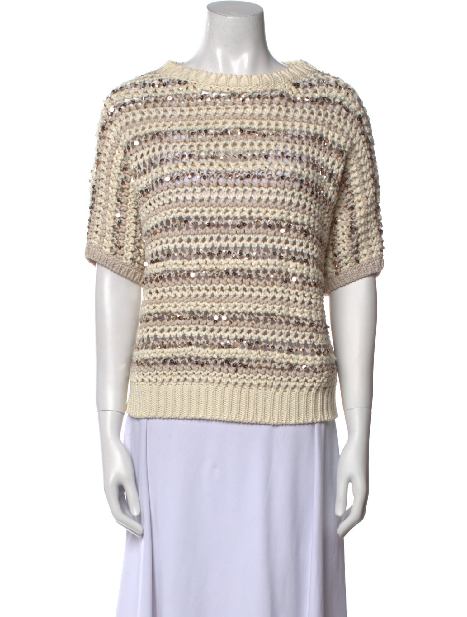 Brunello Cucinelli Striped Bateau Neckline Sweater