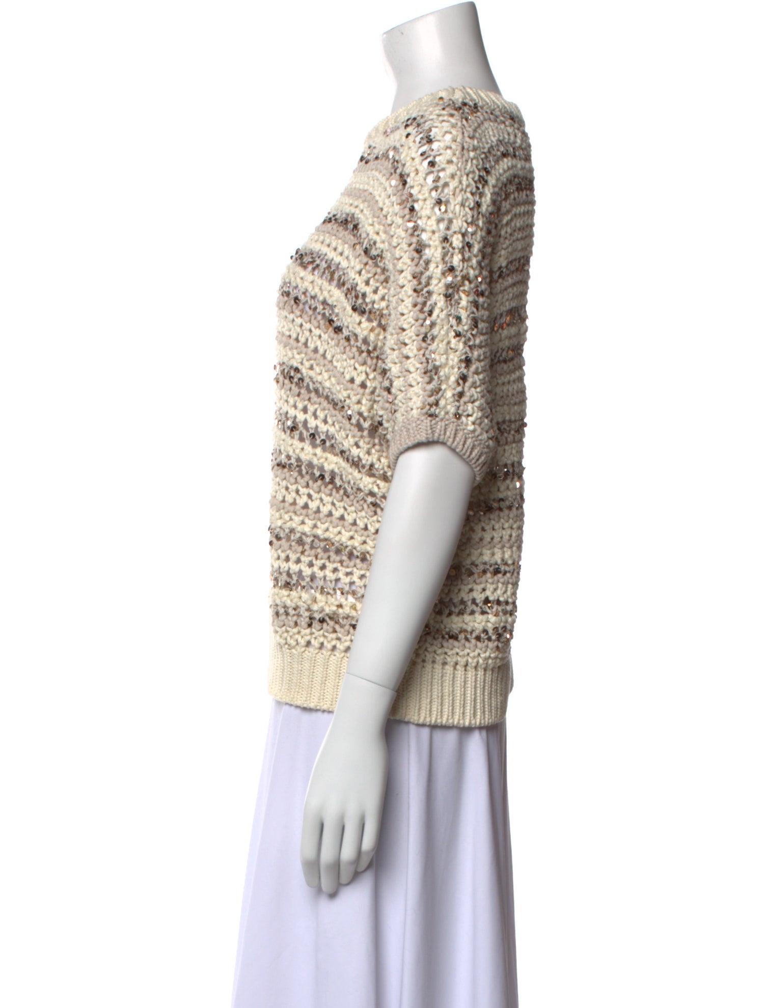 Brunello Cucinelli Striped Bateau Neckline Sweater