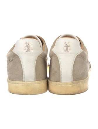 Brunello Cucinelli Suede Lasercut Accents Sneakers