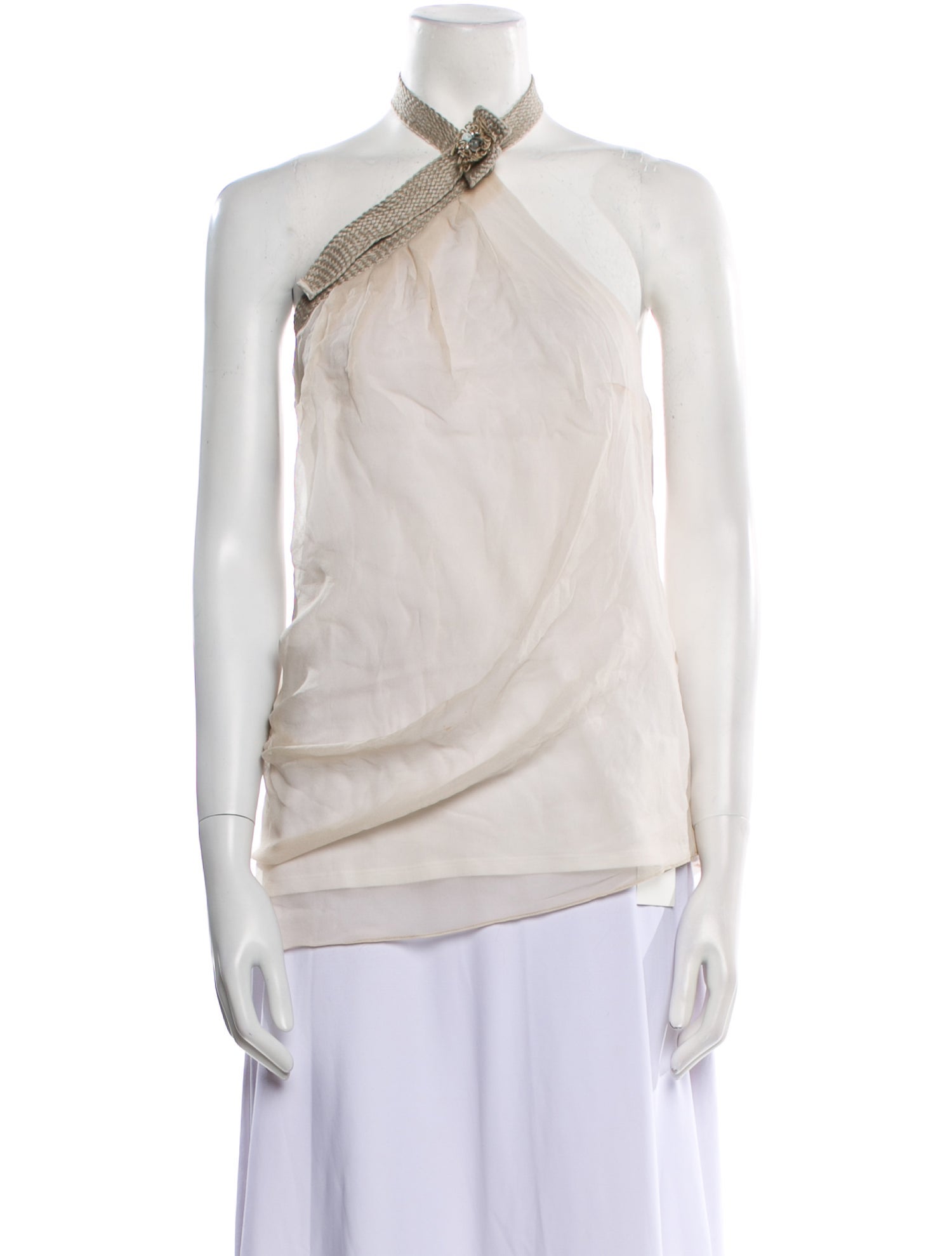 Brunello Cucinelli Silk One-Shoulder Blouse