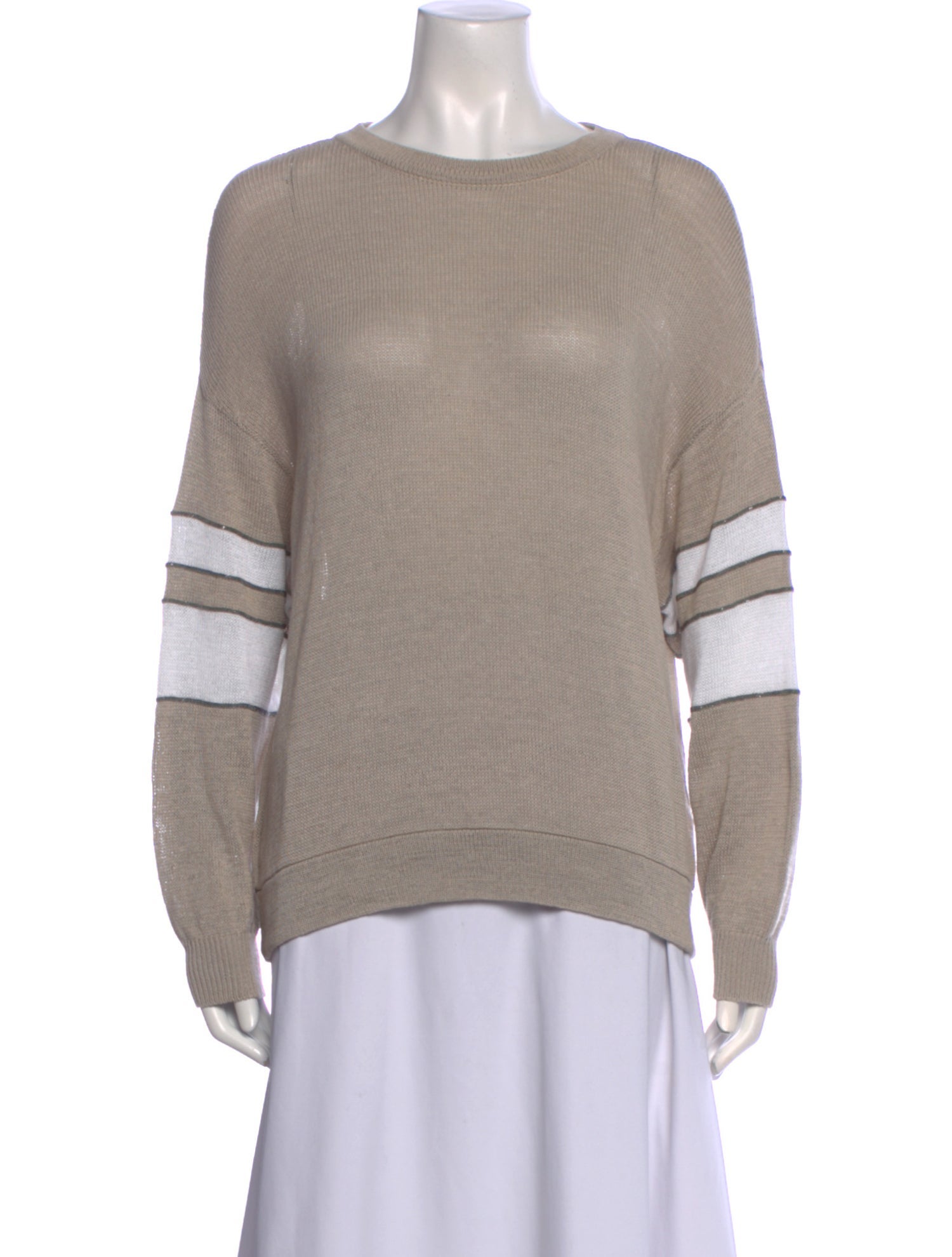 Brunello Cucinelli Striped Bateau Neckline Sweater