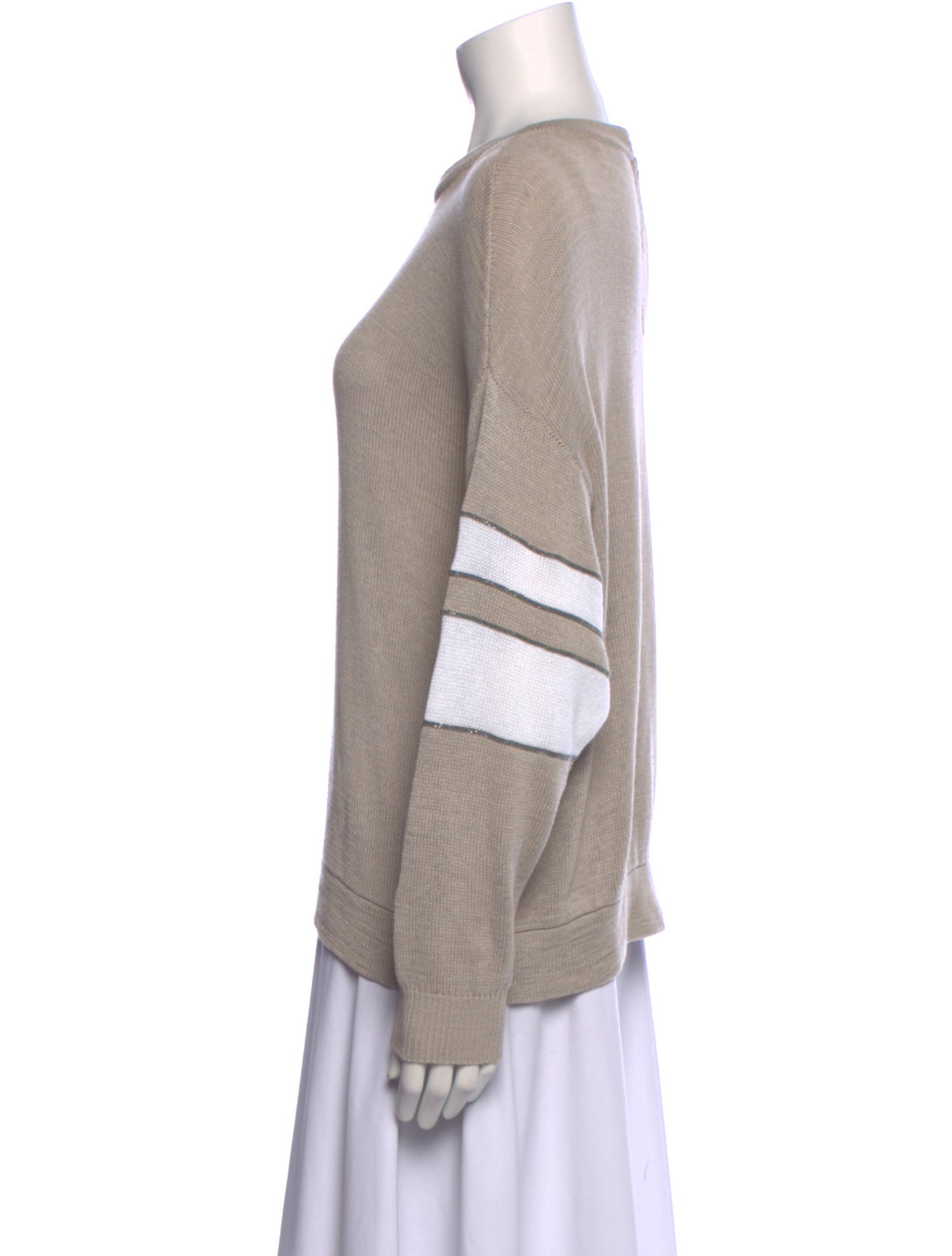 Brunello Cucinelli Striped Bateau Neckline Sweater