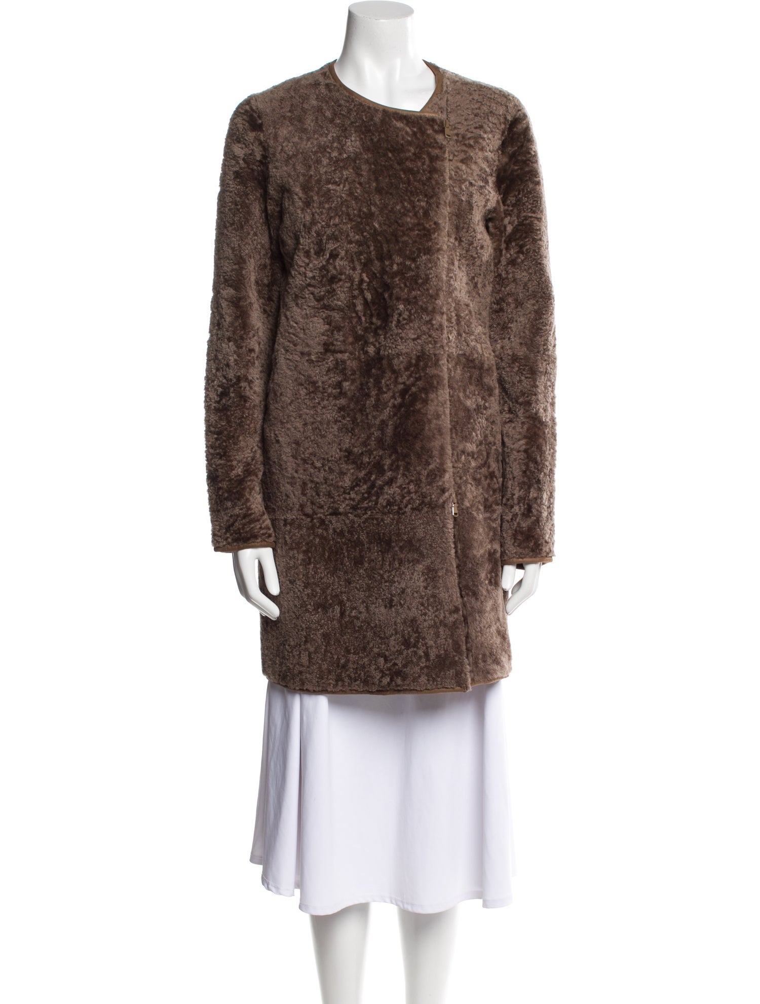 Brunello Cucinelli Leather Faux Fur Jacket