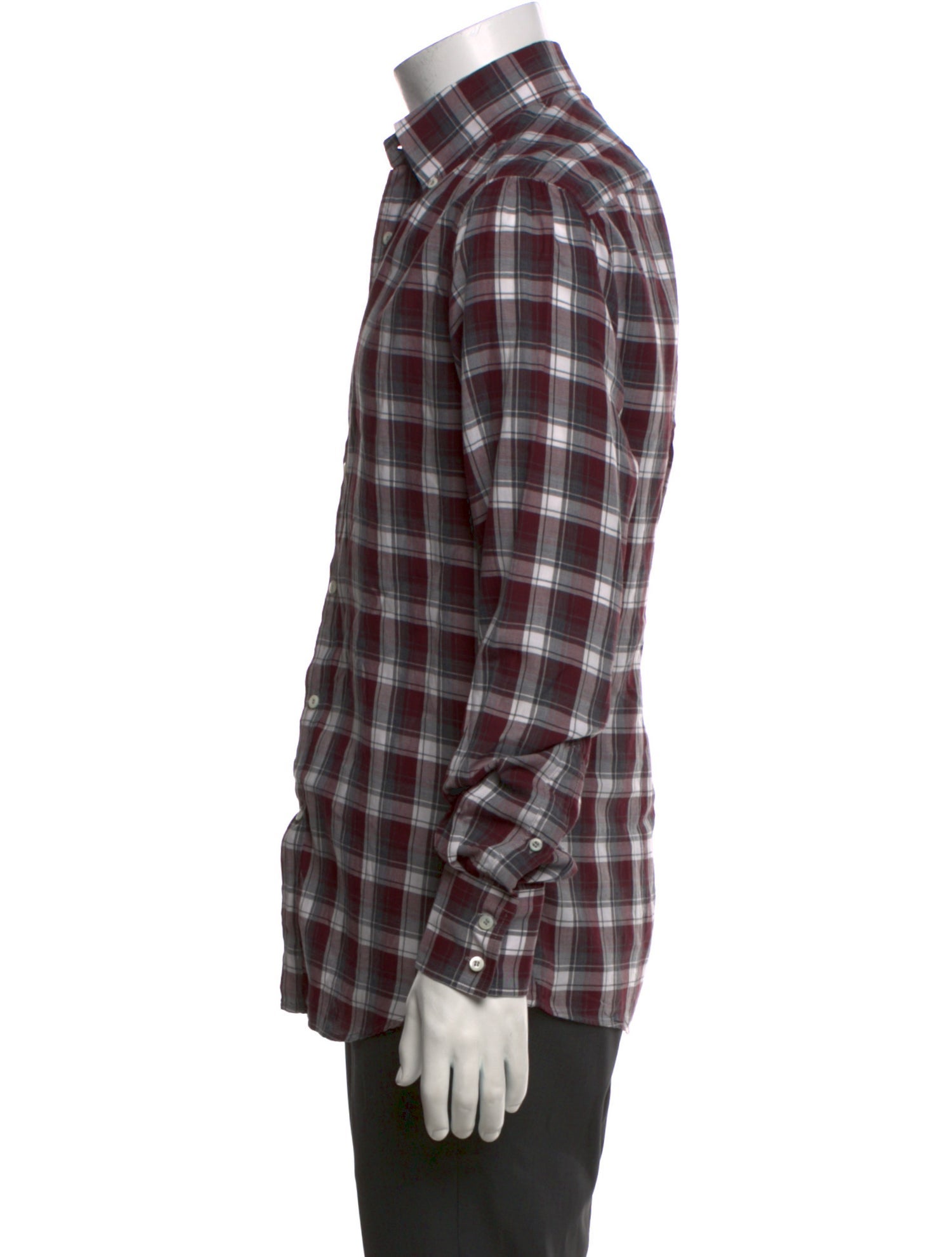 Brunello Cucinelli Plaid Print Long Sleeve Shirt