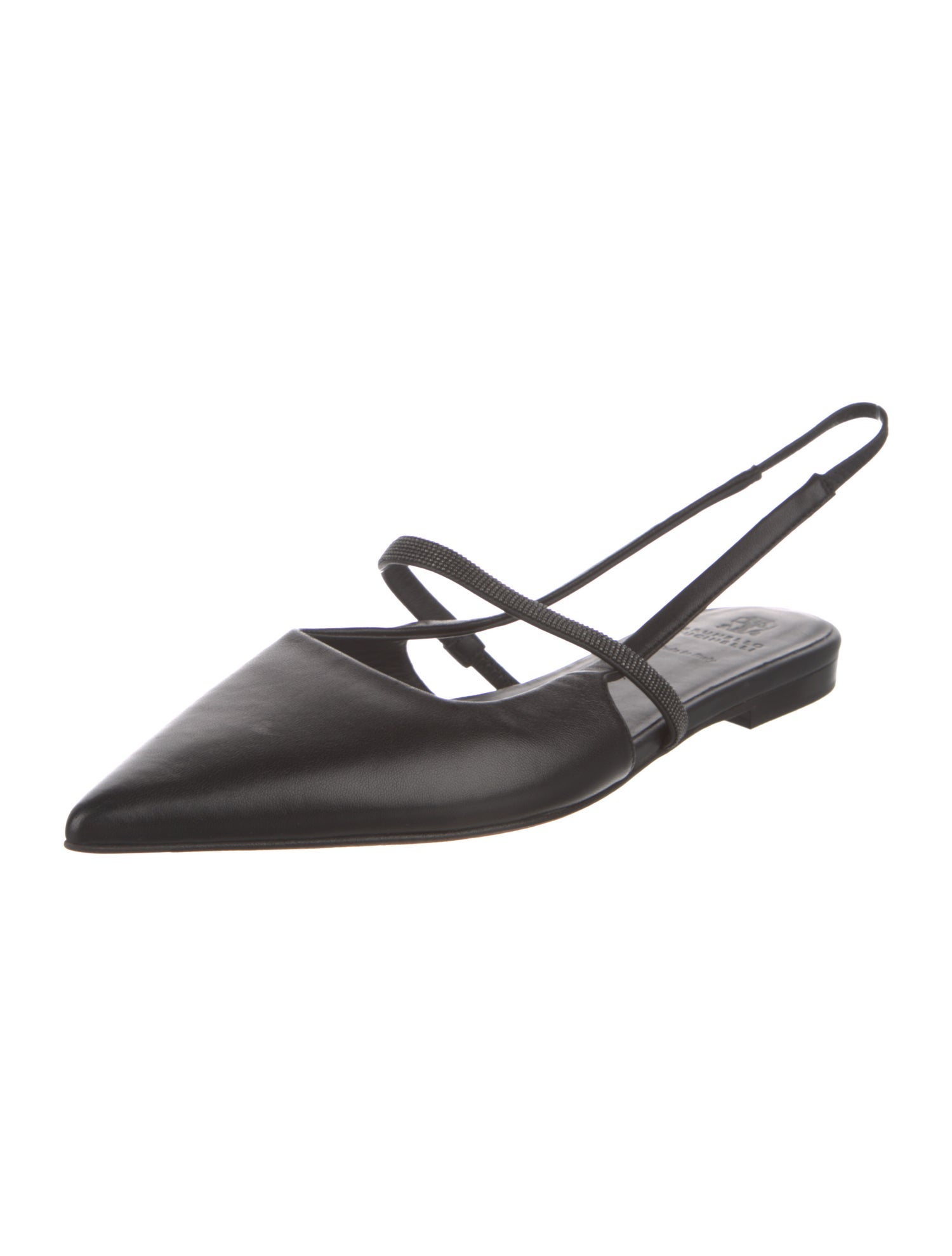 Brunello Cucinelli Leather Slingback Flats