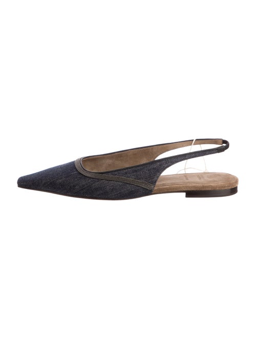 Brunello Cucinelli Denim Slingback Flats