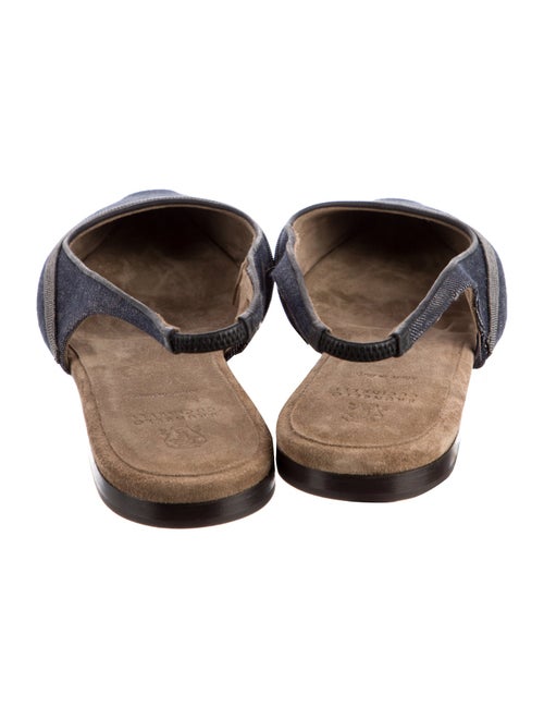Brunello Cucinelli Denim Slingback Flats