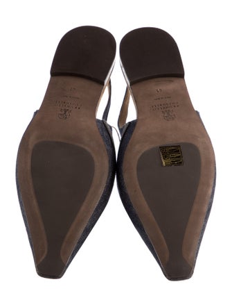 Brunello Cucinelli Denim Slingback Flats