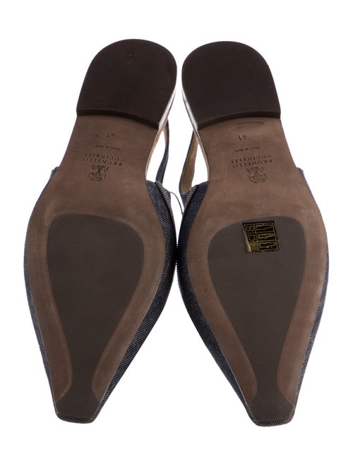 Brunello Cucinelli Denim Slingback Flats