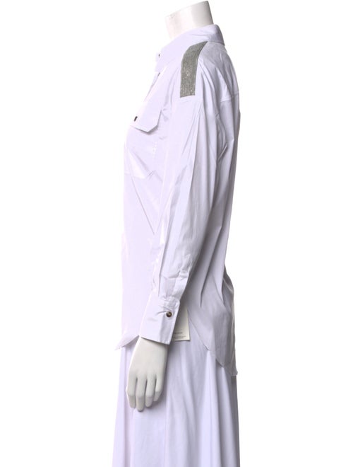 Brunello Cucinelli Long Sleeve Button-Up Top