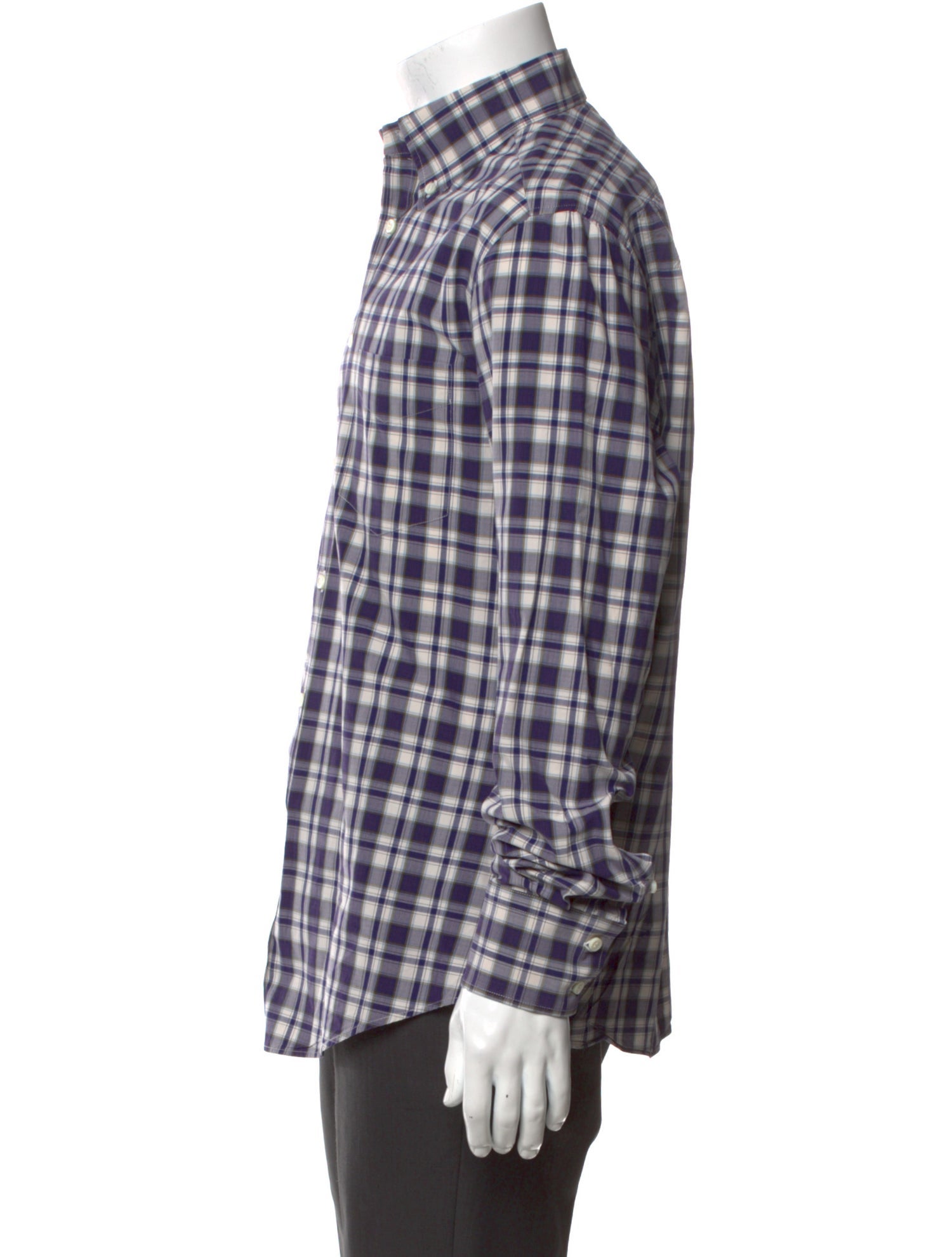 Brunello Cucinelli Plaid Print Long Sleeve Shirt