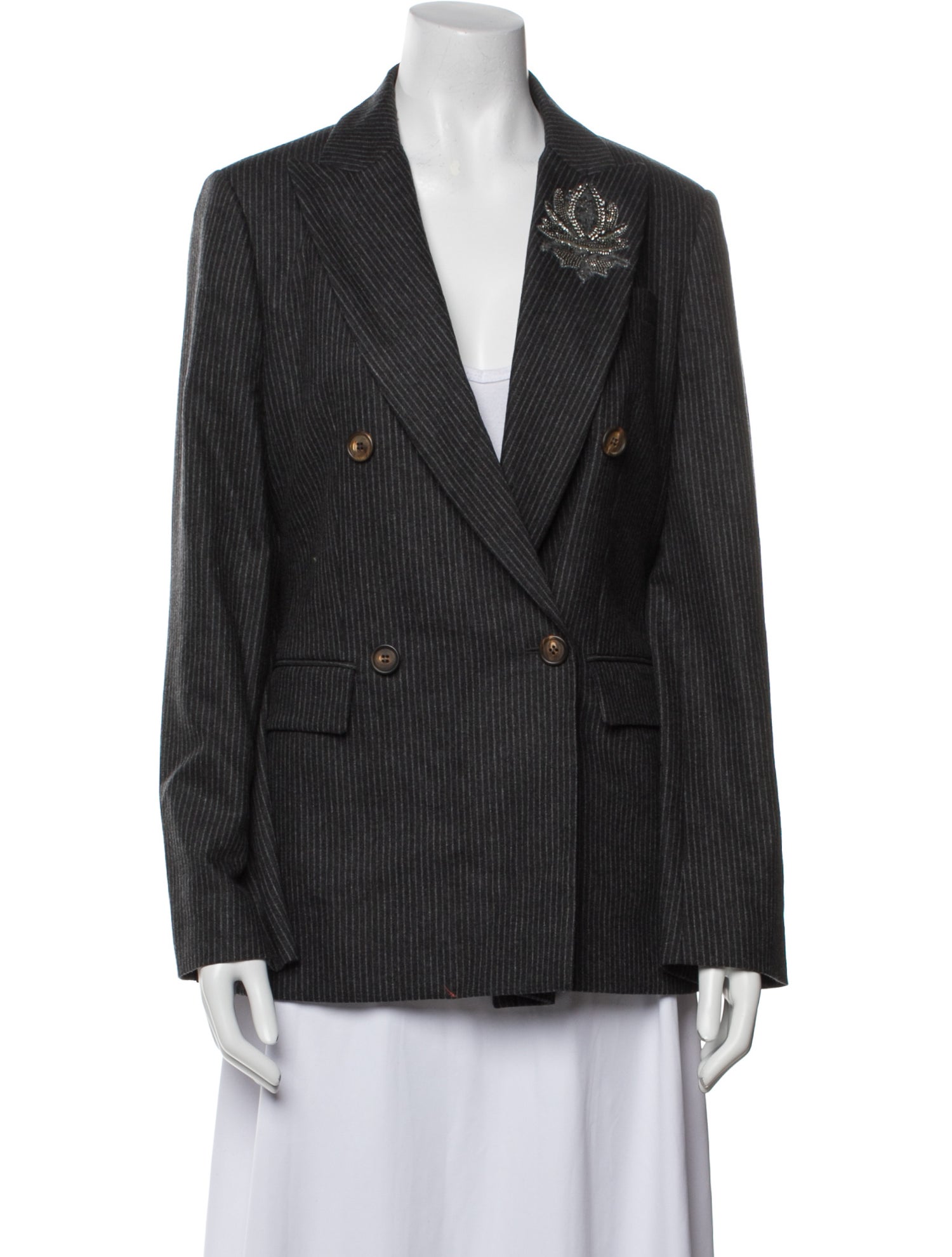 Brunello Cucinelli Virgin Wool Striped Blazer