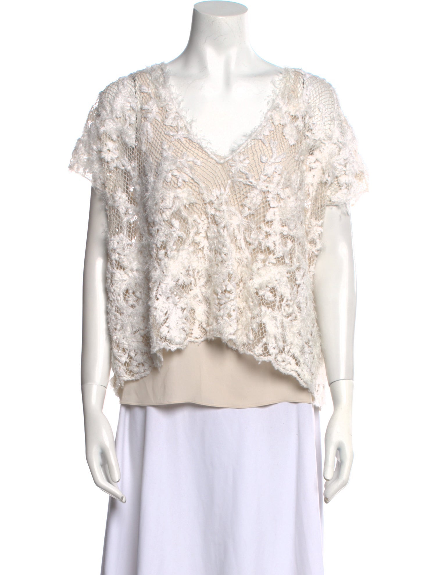 Brunello Cucinelli V-Neck Short Sleeve Blouse