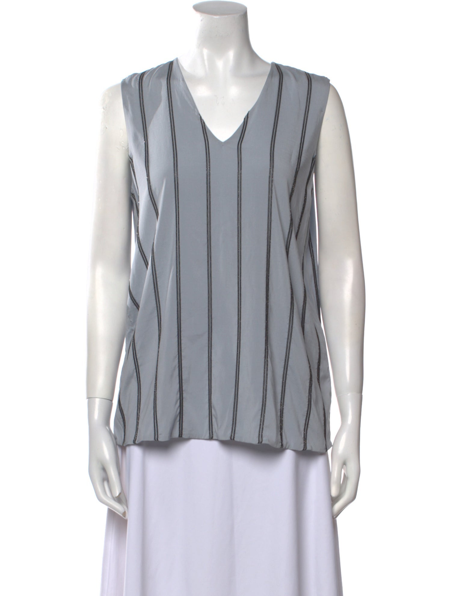 Brunello Cucinelli Silk Striped Blouse