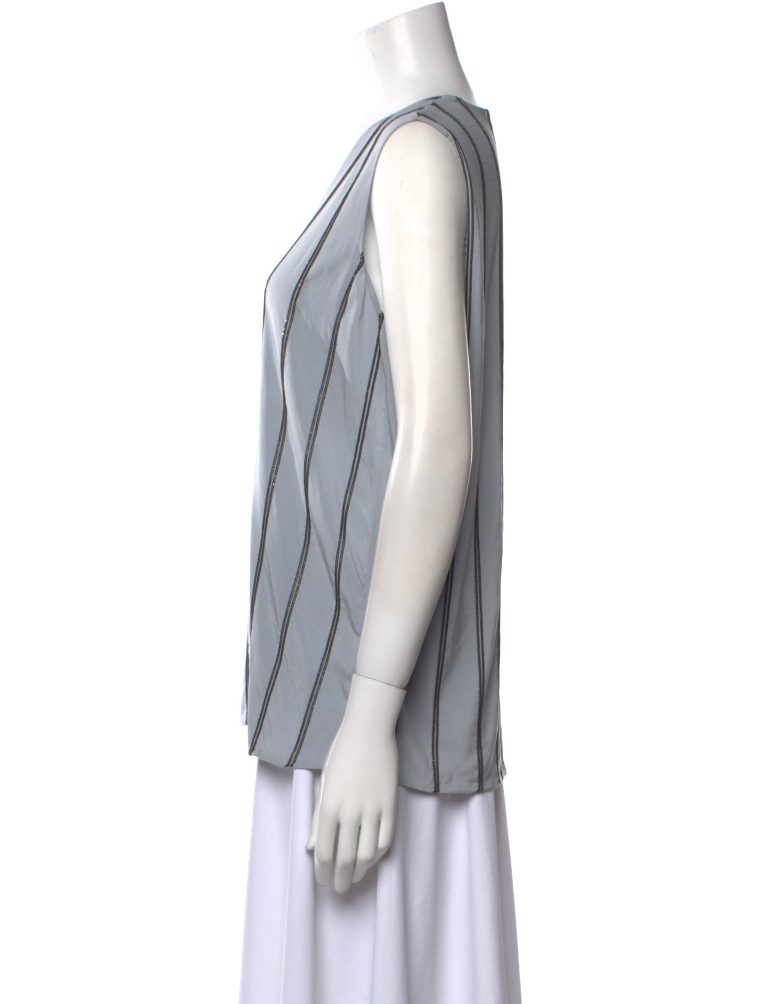 Brunello Cucinelli Silk Striped Blouse