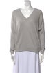 Brunello Cucinelli Linen V-Neck Sweatshirt
