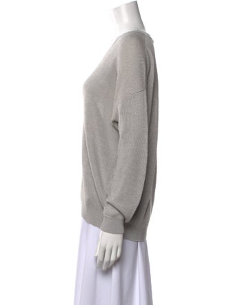 Brunello Cucinelli Linen V-Neck Sweatshirt