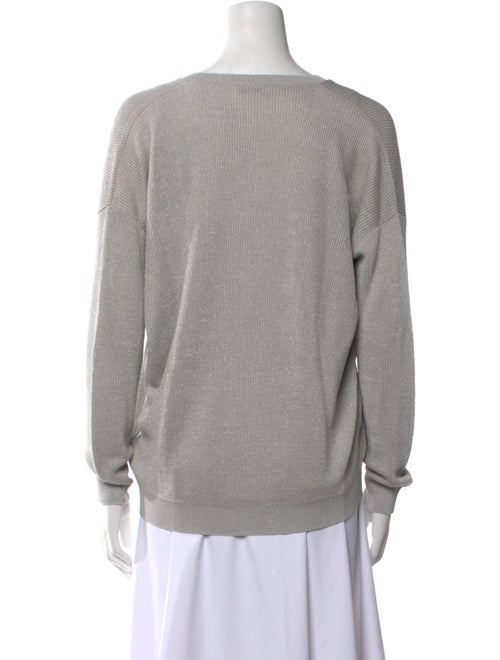 Brunello Cucinelli Linen V-Neck Sweatshirt