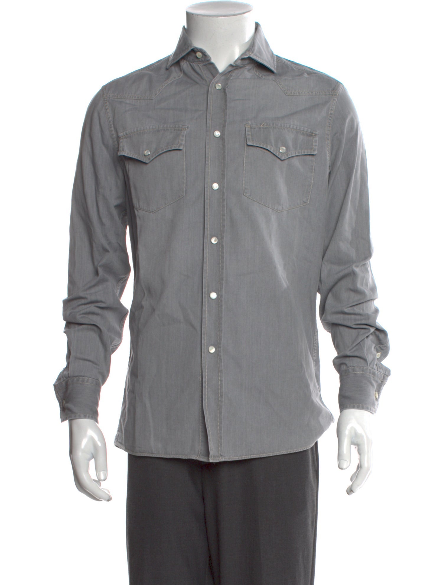 Brunello Cucinelli Long Sleeve Western Shirt