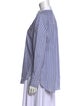 Brunello Cucinelli Striped Long Sleeve Button-Up Top