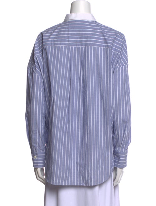 Brunello Cucinelli Striped Long Sleeve Button-Up Top