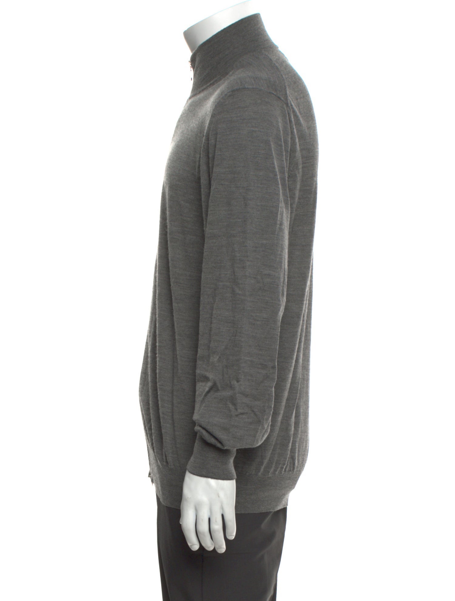 Brunello Cucinelli Virgin Wool Mock Neck Cardigan
