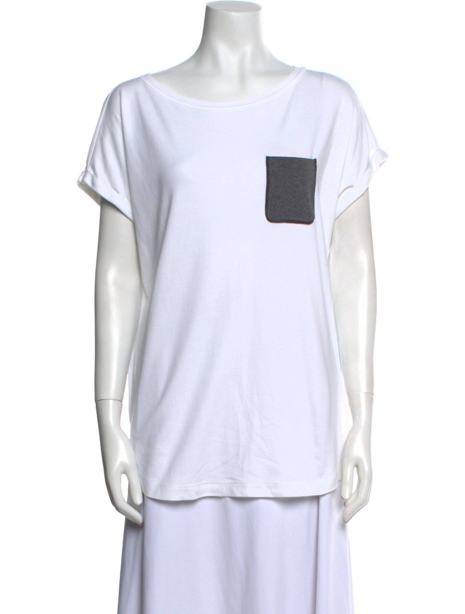 Brunello Cucinelli Bateau Neckline Short Sleeve T-Shirt