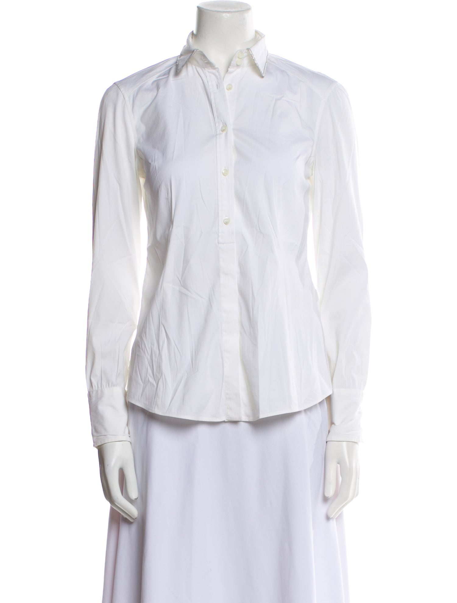 Brunello Cucinelli Long Sleeve Button-Up Top