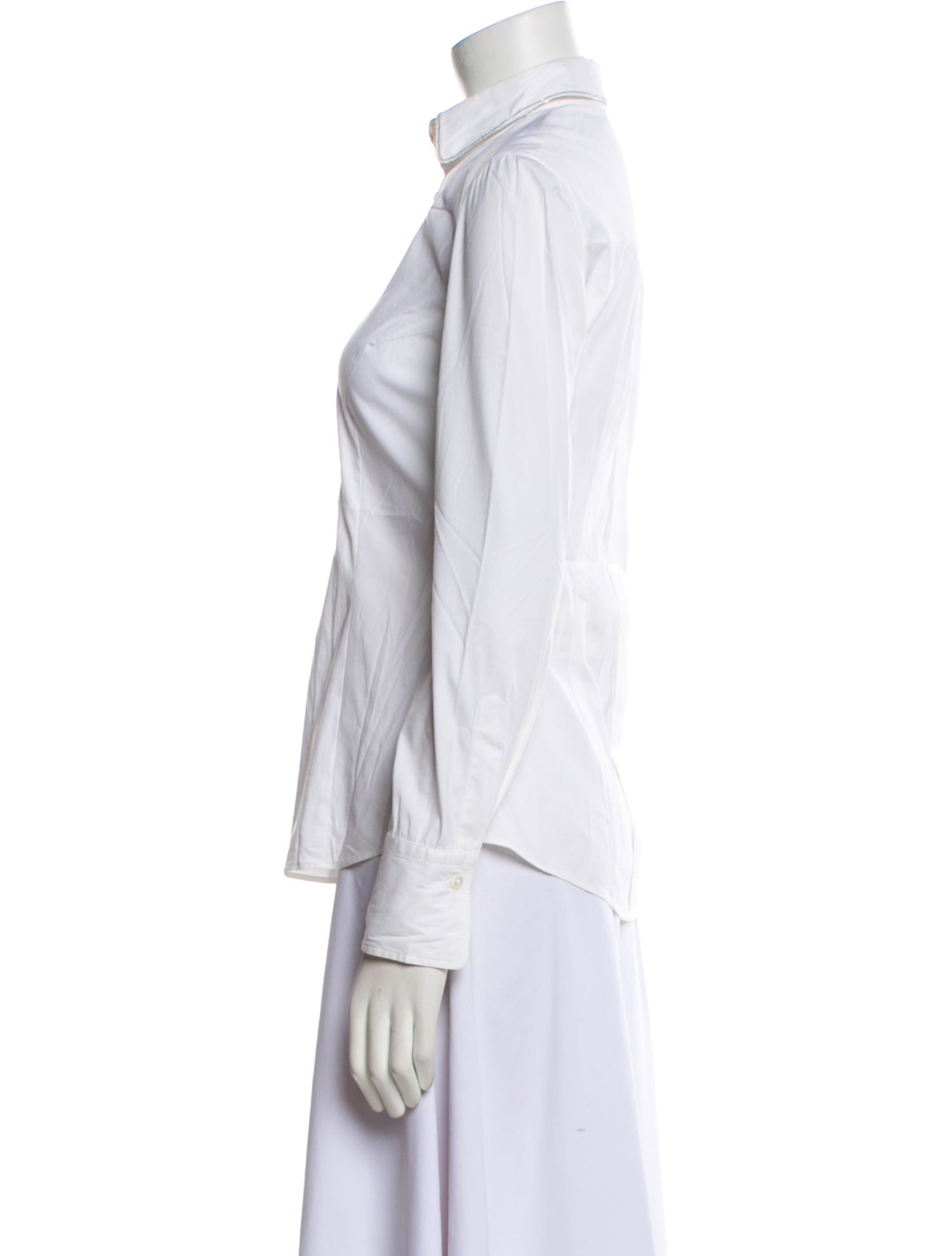 Brunello Cucinelli Long Sleeve Button-Up Top