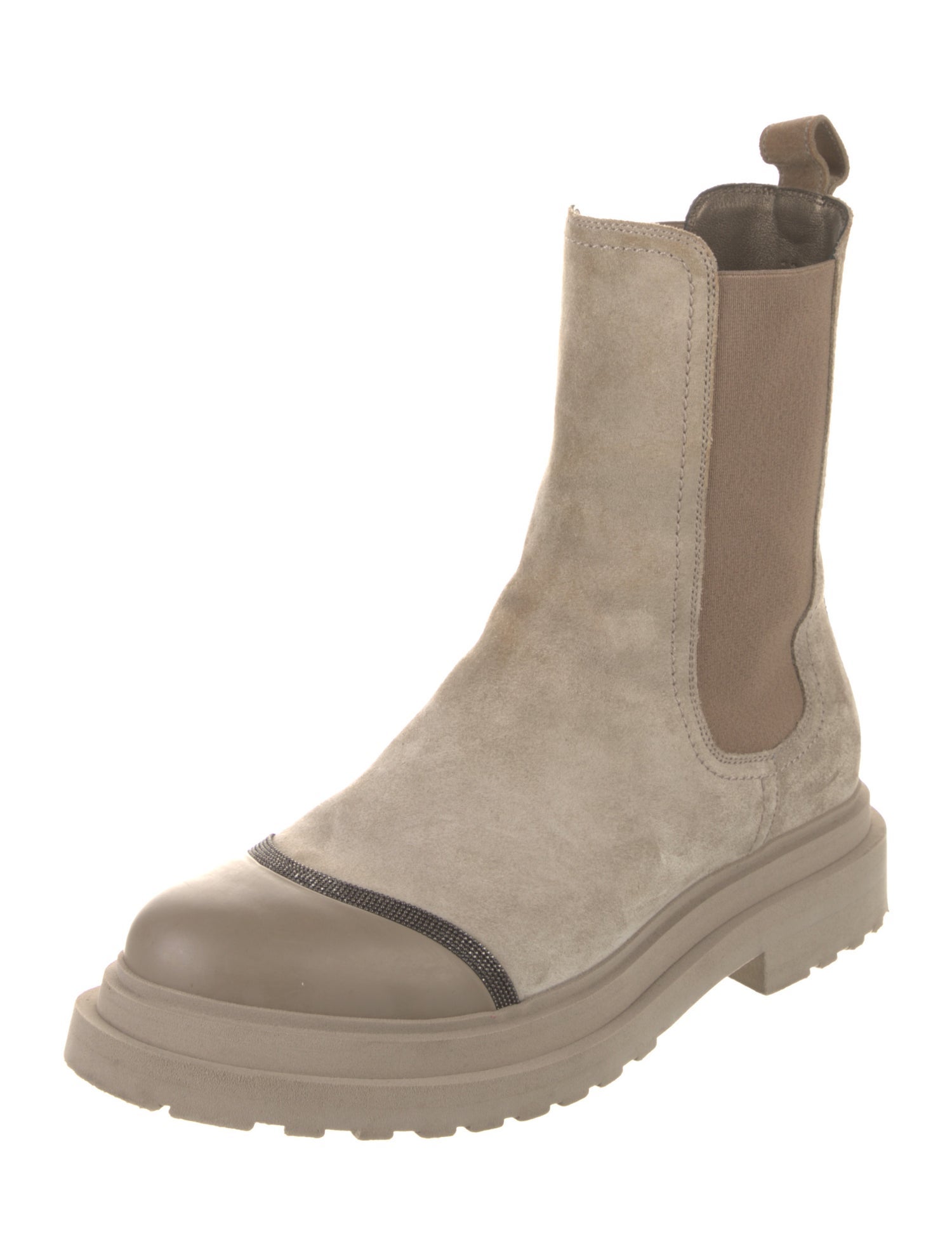 Brunello Cucinelli Monili Suede Chelsea Boots