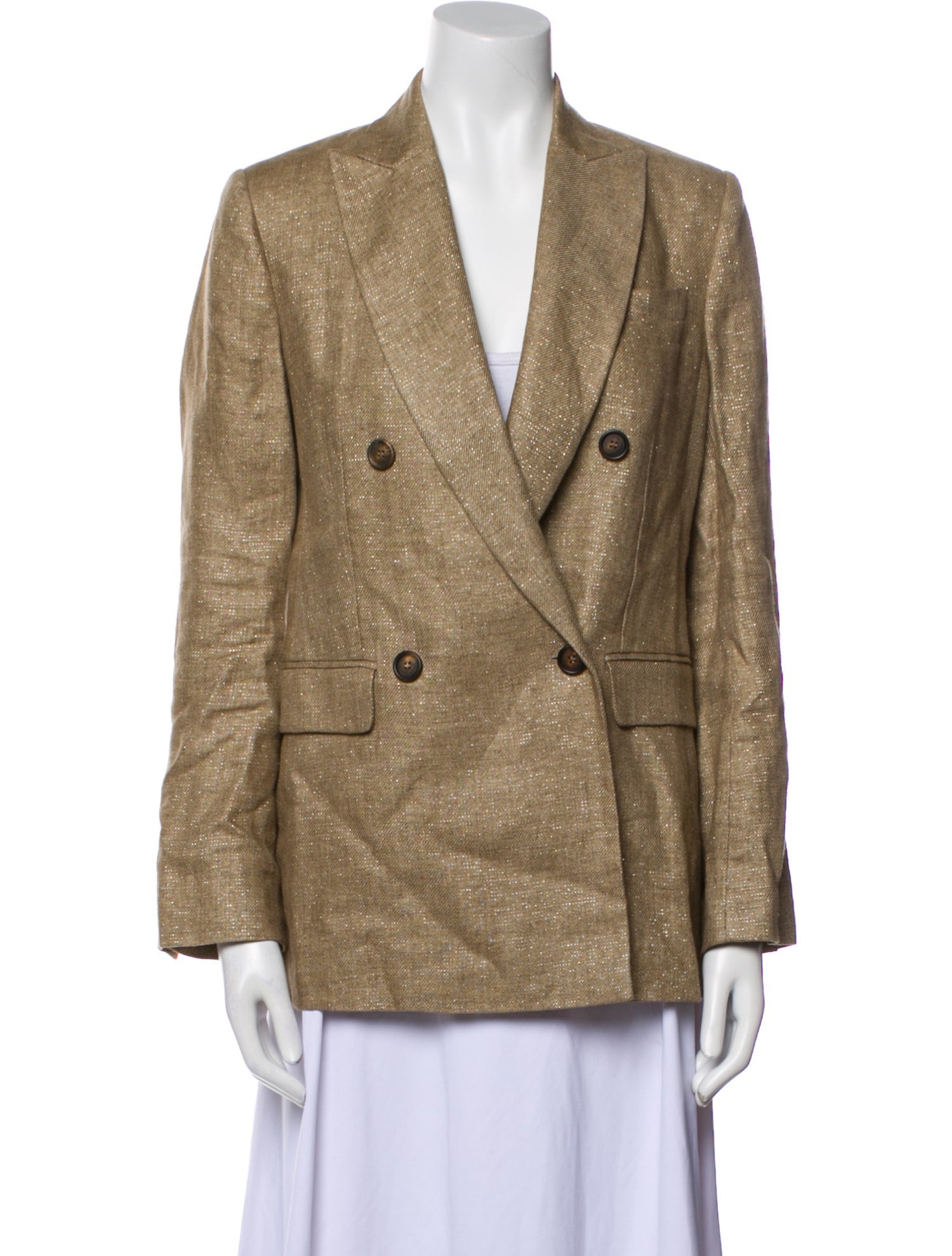 Brunello Cucinelli Linen Plaid Print Blazer