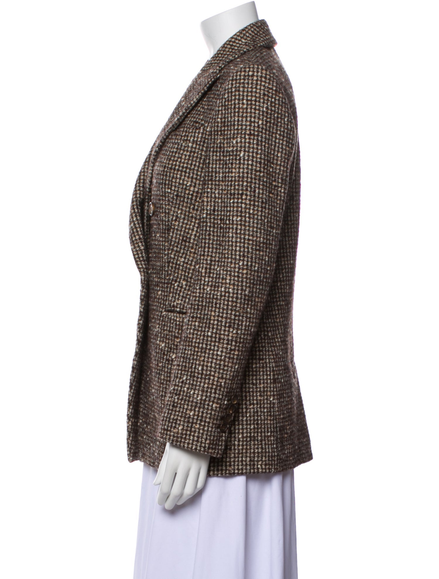 Brunello Cucinelli Virgin Wool Plaid Print Blazer