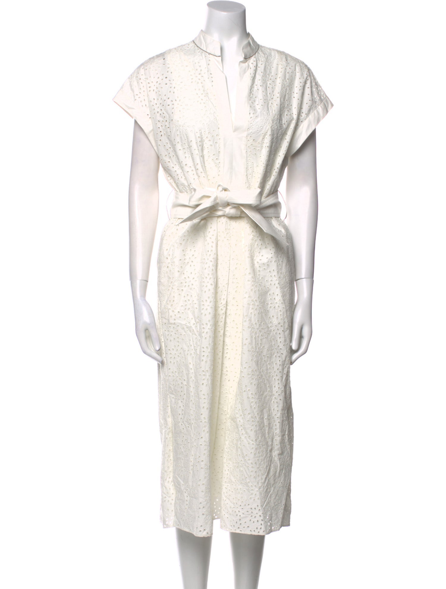 Brunello Cucinelli V-Neck Midi Length Dress