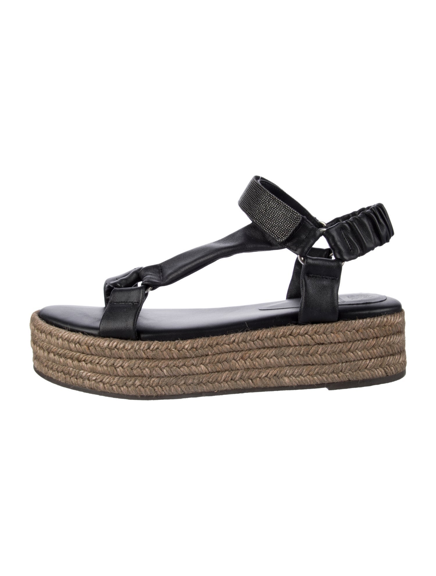 Brunello Cucinelli Monili Leather Espadrilles