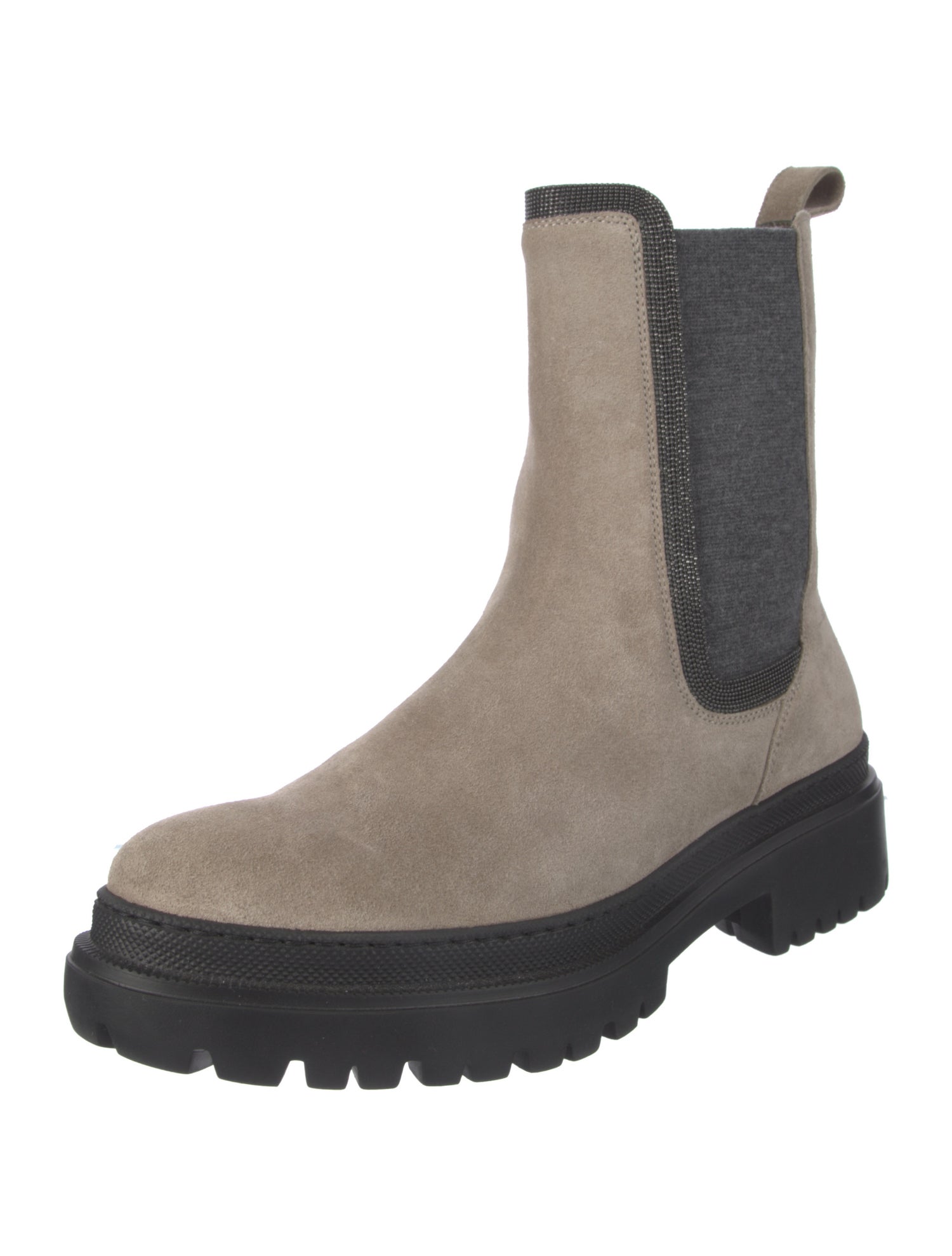 Brunello Cucinelli Monili Suede Chelsea Boots